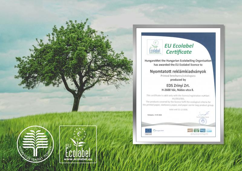 EDS-Zrínyi Zrt. EU Ecolabel tanúsítvány